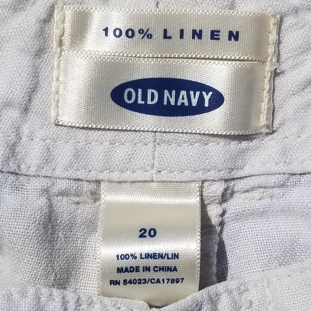 Old Navy Cream Linen Capri Pants